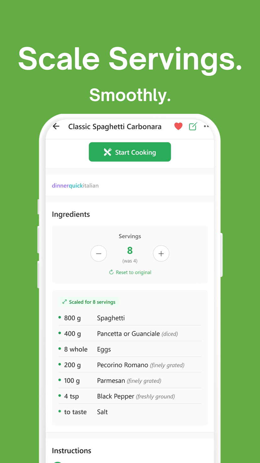 KitchenSync — Scaling ingredients
