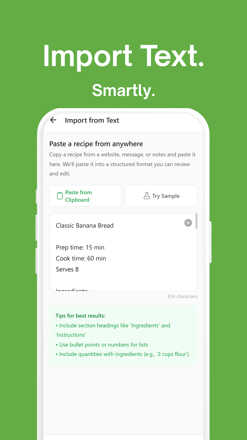 KitchenSync — Recipe text parser