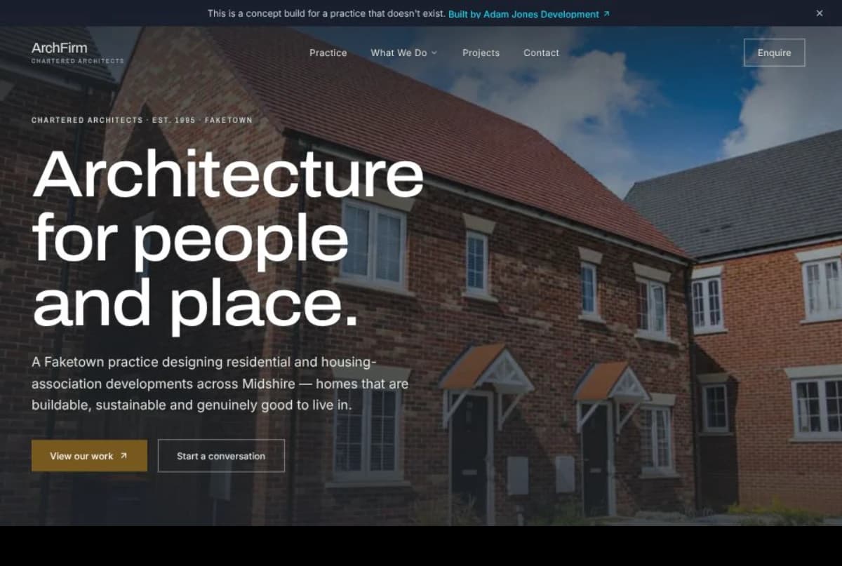 ArchFirm Chartered Architects (fictional) — project screenshot